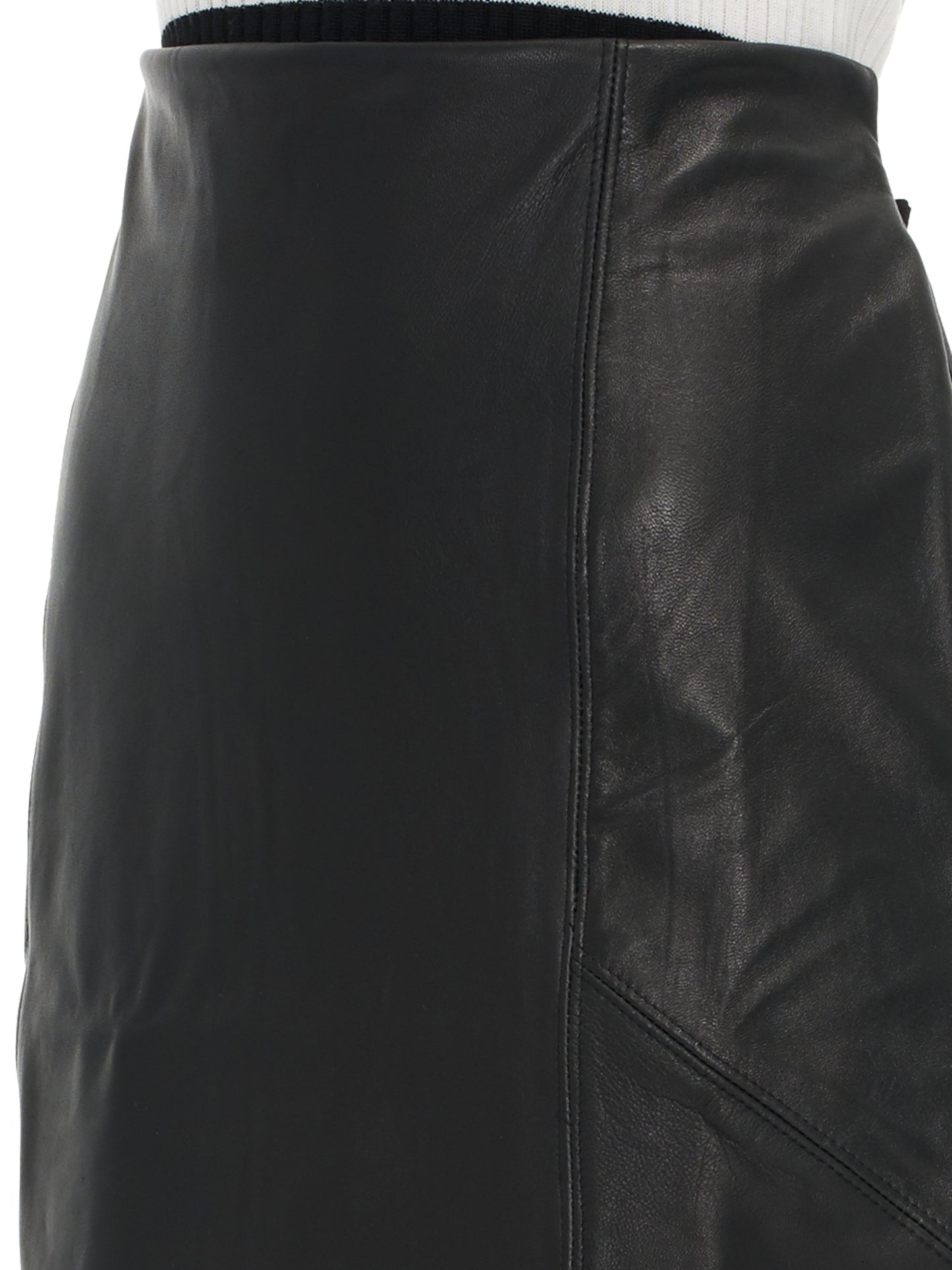 Sabatini Leather Front Black Skirt (S) - RRP $495.00