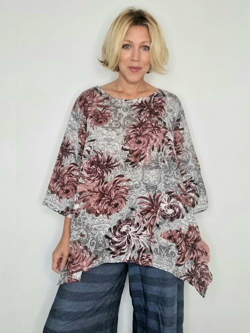 Helga May Linen Blossom Tunic (O/S) 2 COLOURS