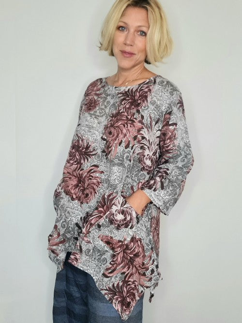 Helga May Linen Blossom Tunic (O/S) 2 COLOURS