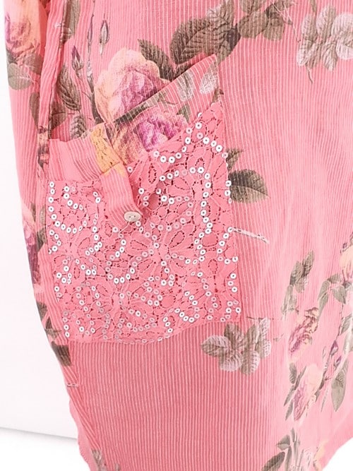 Helga May Pinstripe Sequin Detail Dress (O/S)