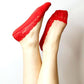 MINX 1 Pair Lace Sockettes RED O/S