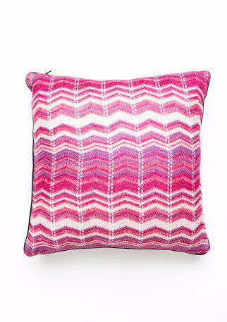 Sabatini Pink Knit Zigzag Cushion RRP:$145